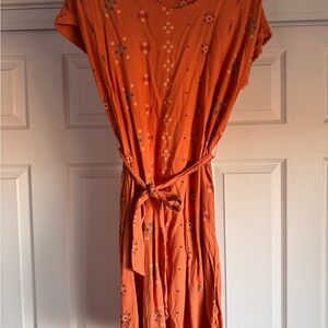 Sonoma Terracotta Patterned Midi Dress